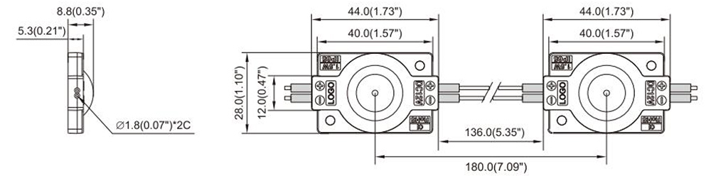 LED Module Dimensions